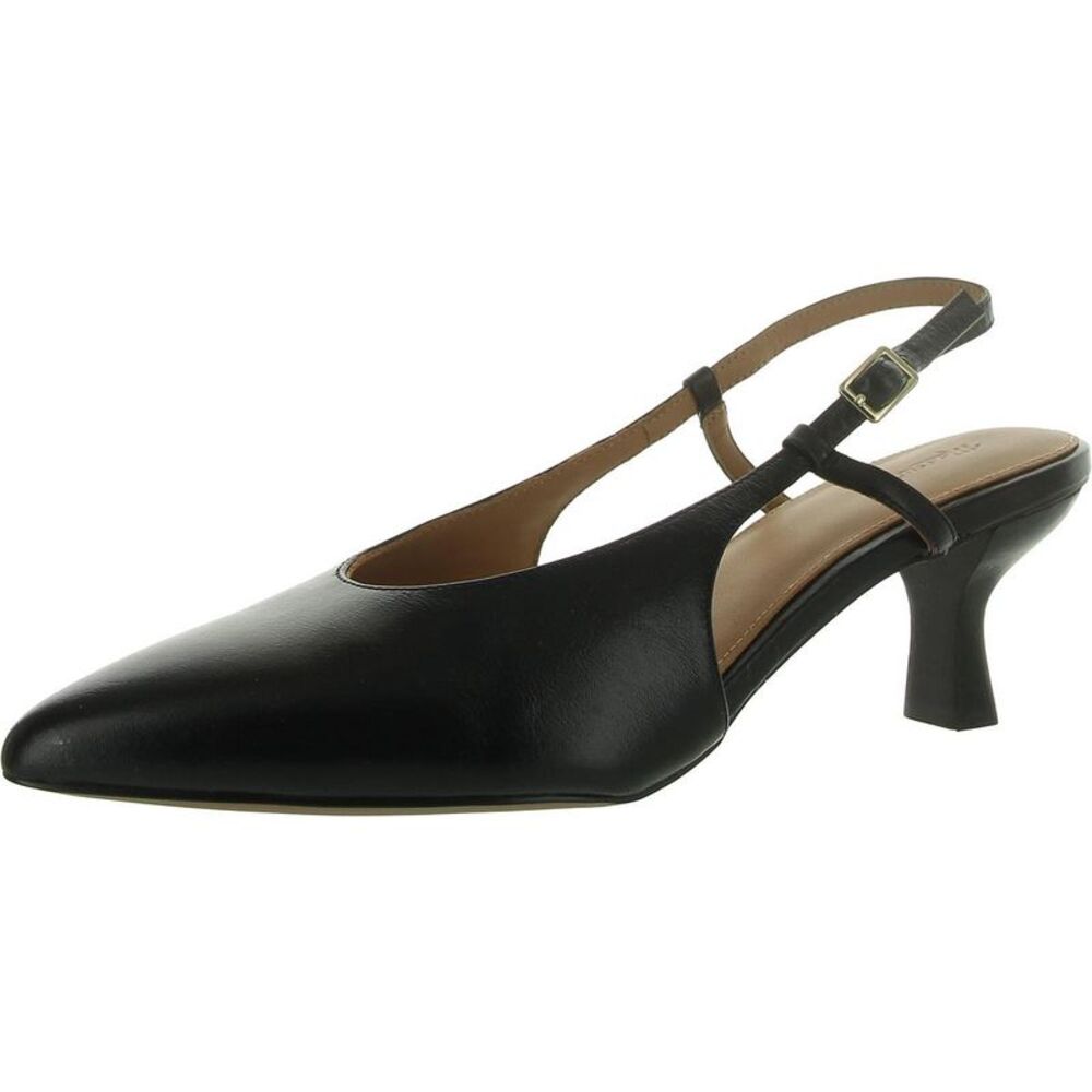 Madewell Womens DEBBIE SLINGBACK Black Leather Slingback Heels Shoes New